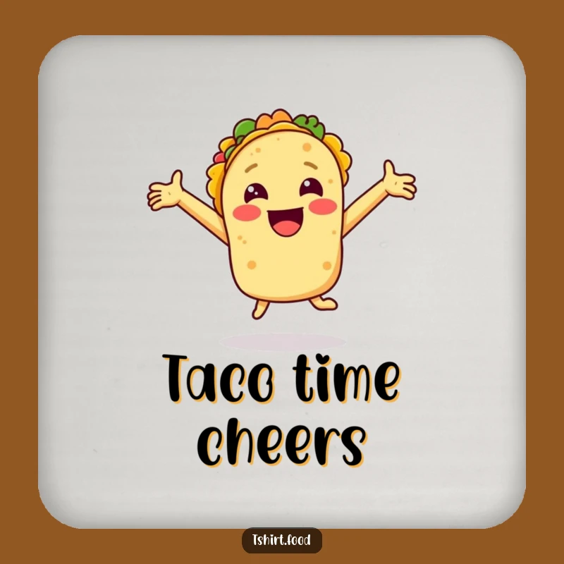 Funny Smiling Taco Joy Coaster - Protect Surfaces with Festive Humor