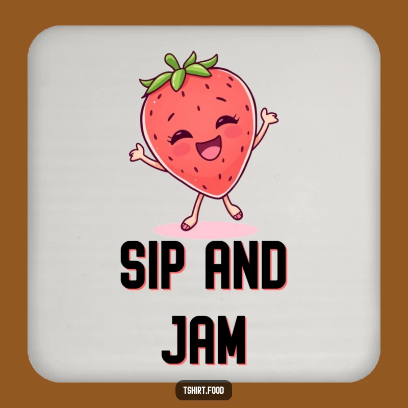 Funny Strawberry Dance Coaster: Protect Surfaces with Fruity Flair