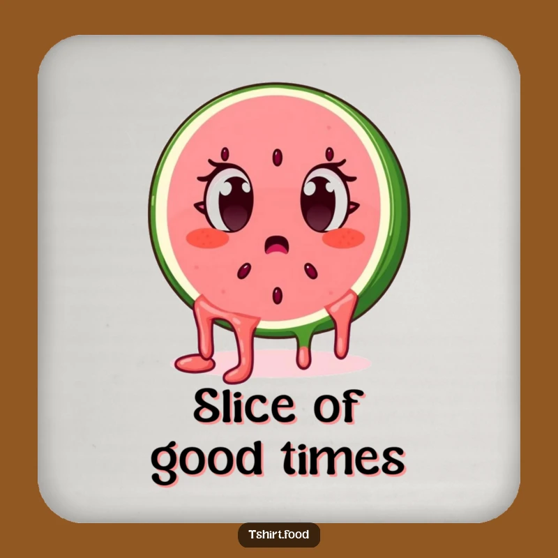Funny Surprised Watermelon Coaster Set: Protect Surfaces with Juicy Fun