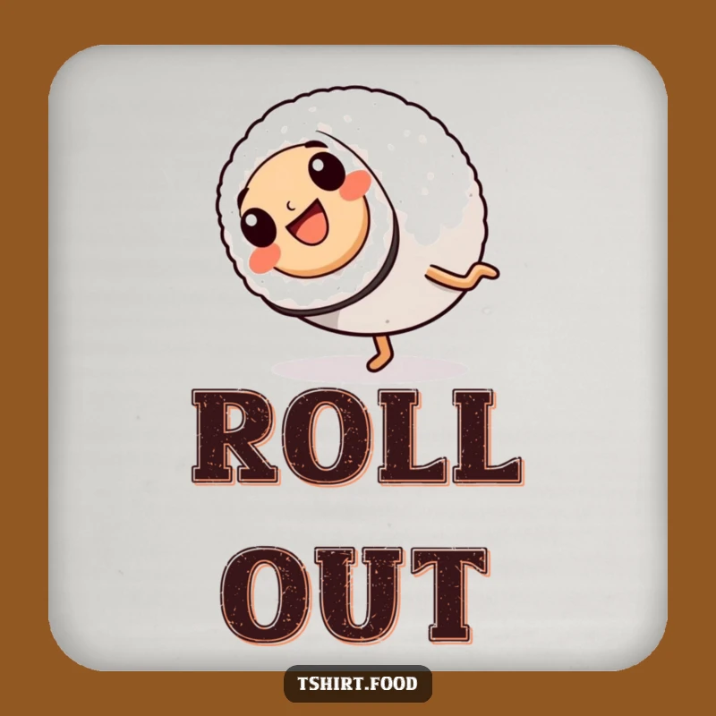 Funny Sushi Cartwheel Coaster: Protective Roll Character, Humorous Tabletop Decor