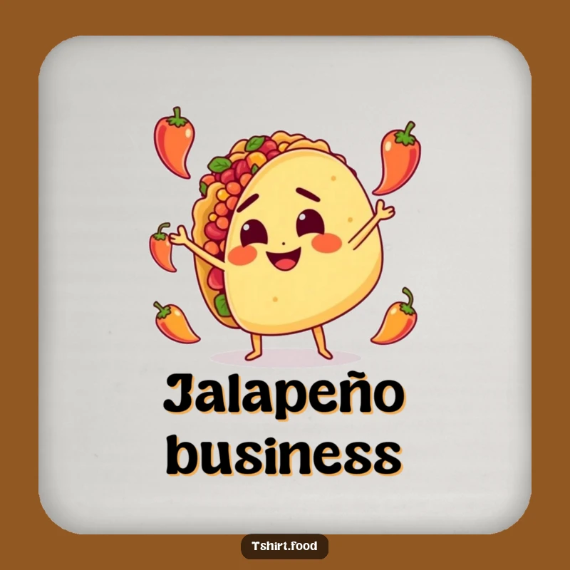 Funny Taco Juggling Coaster: Protective Spicy Character, Humorous Tabletop Accessory