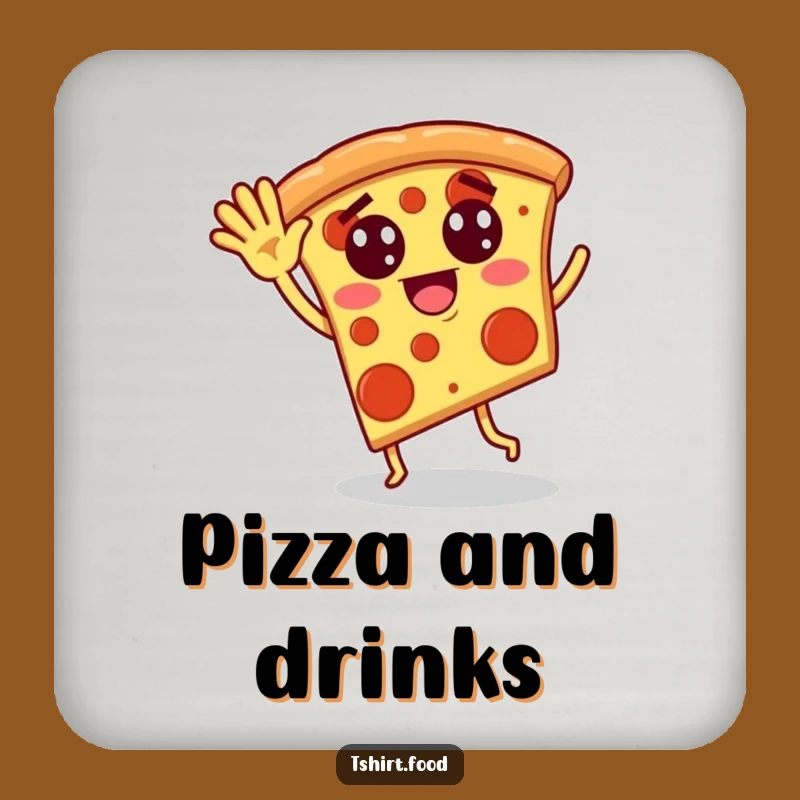 Funny Pizza Dance Coaster Set: Protect Surfaces with Playfulness