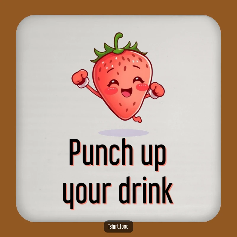Funny Boxing Strawberry Coaster: Jumping Fighter Protector, Gift