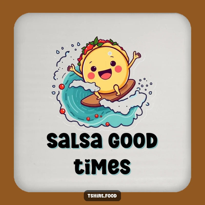 Funny Taco Salsa Wave Coaster Set - Joyful & Protective Table Decor