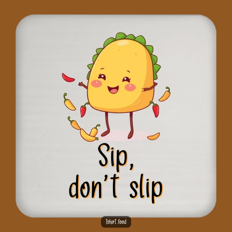 Funny Taco Coaster: Juggling Chiles Stylishly, Protect Furniture Humorous Gift