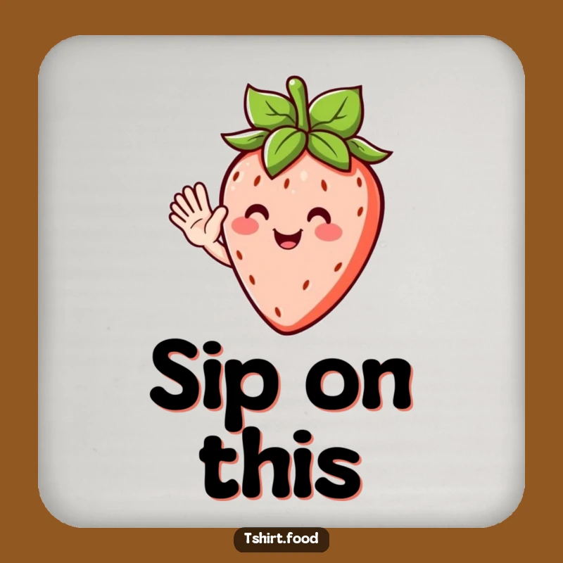 Funny Strawberry Wave Drink Coaster - Protect Surfaces with Fruity Charm