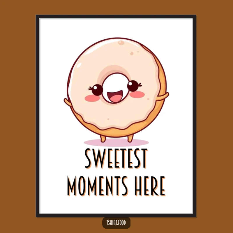 Funny Donut Ball Bounce Poster: Sweeten Your Walls with This Happy Character Art