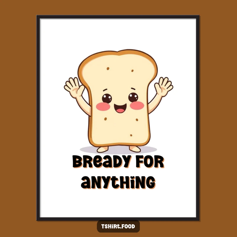 Funny Happy Bread Jazz Hands Poster: Joyful Wall Art
