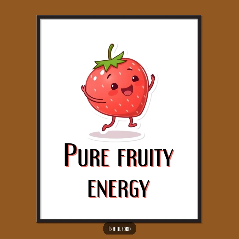 Funny Smiling Strawberry Poster: Decorate Your Space with Fruity Joy