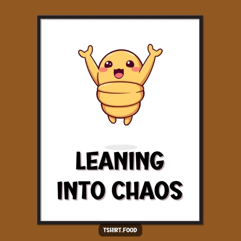 Funny Surprise Croissant Poster: Joyful Leaping Pastry Art, Ideal Funny Gift