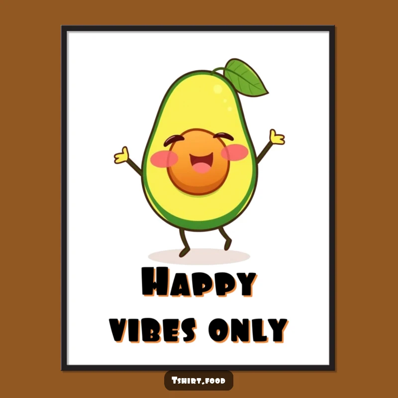 Funny Winking Avocado Jig Poster, Happy Dancer Humorous Wall Art