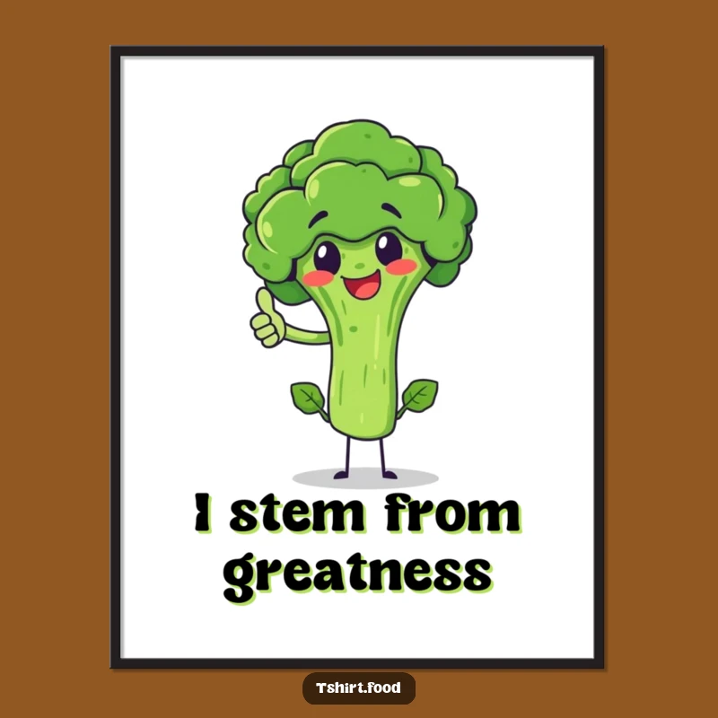 Funny Broccoli Thumbs Up Poster: Vibrant Wall Art for a Cheerful Home