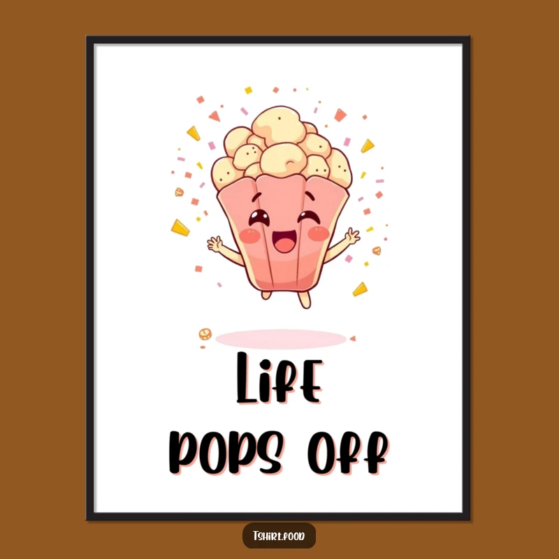 Funny Popcorn Explosion Poster: Kernel's Joyful Art - Adorable Funny Gift for Walls