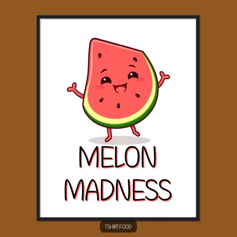 Funny Watermelon Slice Poster: Dancing Fruit Art, Silly Grin, Hilarious Gift!