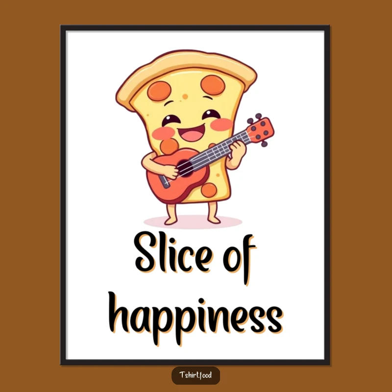Funny Pizza Ukulele Poster - Hilarious Wall Art for a Joyful, Musical Vibe!