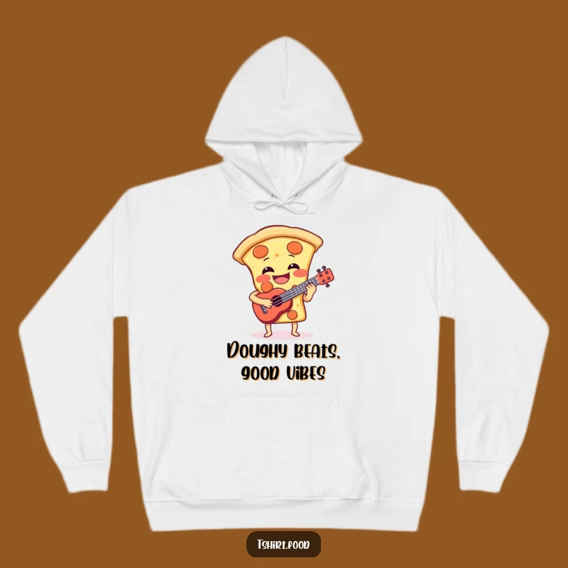 Funny Pizza Ukulele Hoodie - Cozy Up with Comical Music and Food Vibes!