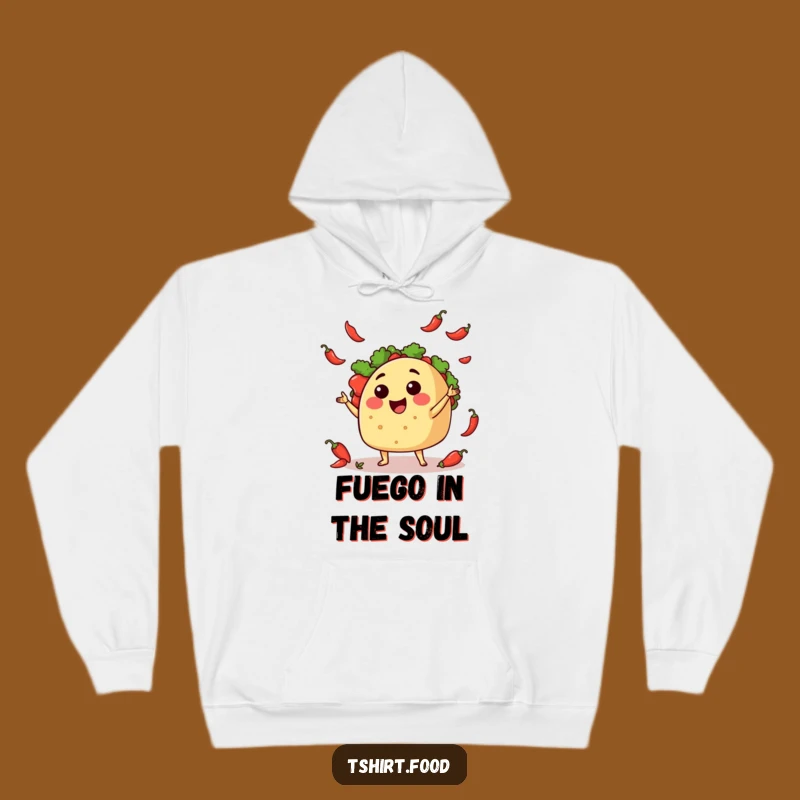 Funny Taco Juggling Peppers Hoodie: Cozy Humor Gift for Ultimate Foodie Comfort