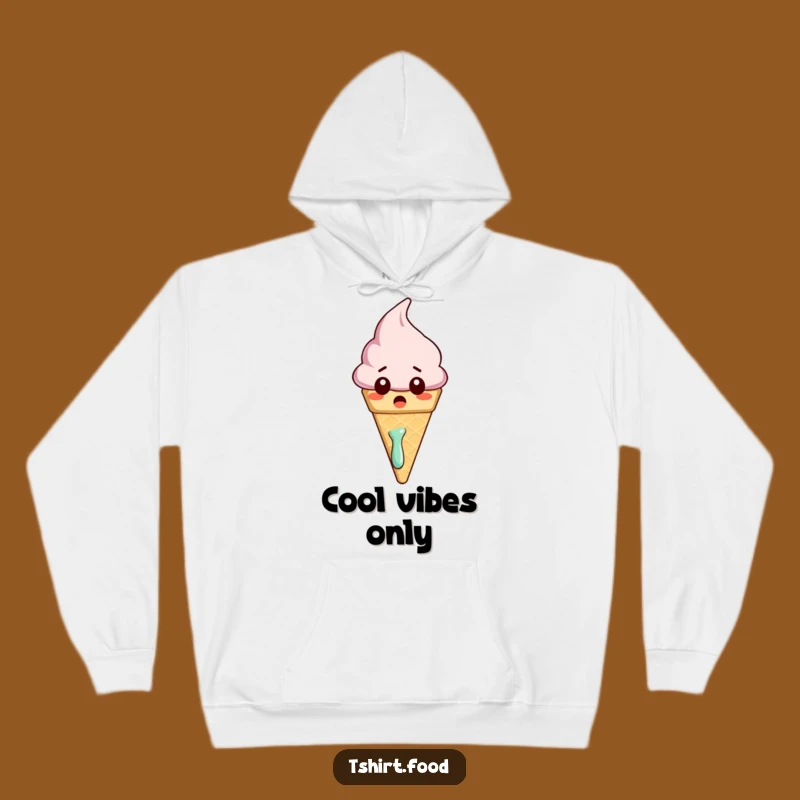 Funny Melting Ice Cream Hoodie: Cozy Surprised Style, Perfect Humorous Gift