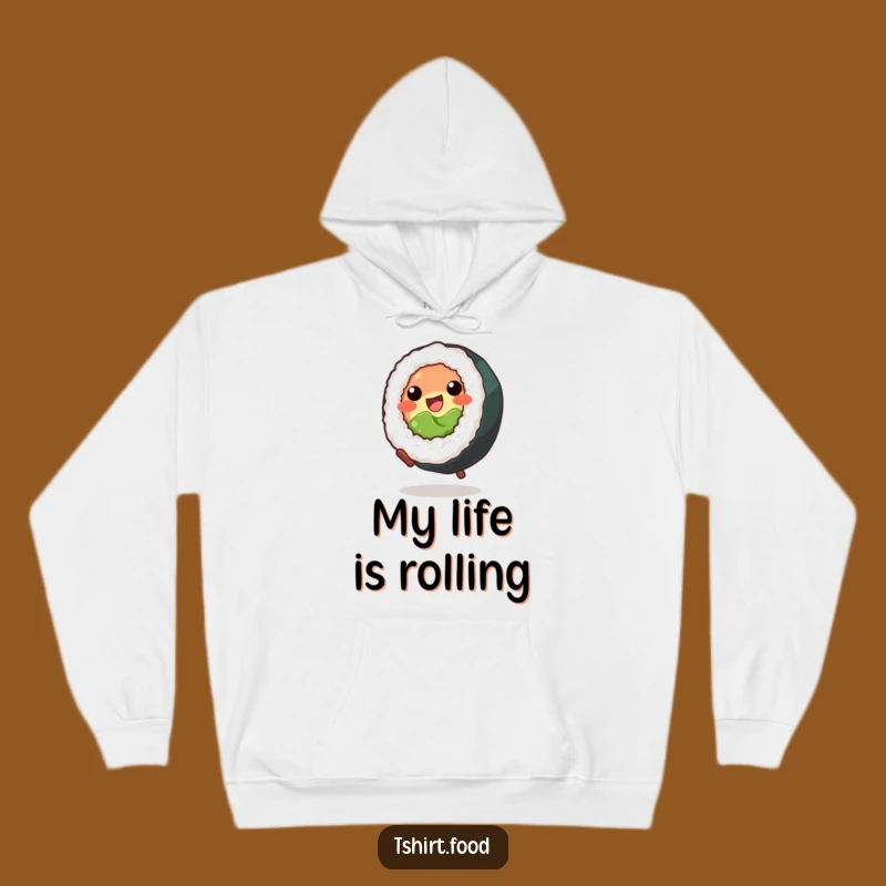 Funny Sushi Cartwheel Hoodie: Cozy Humor for Sushi Lovers