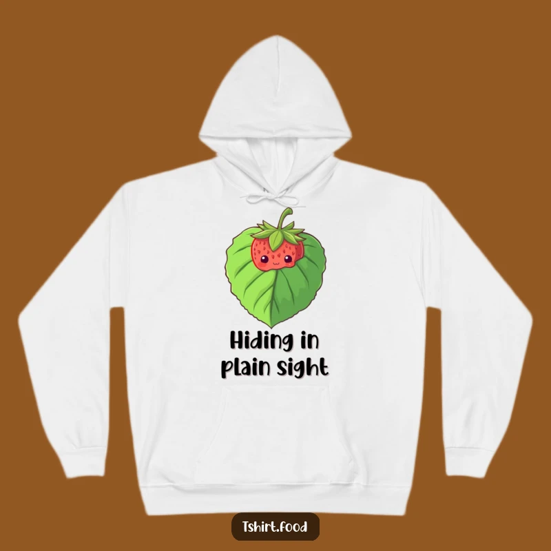 Funny Shy Strawberry Hoodie: Cozy Peek-a-Boo Design, Adorable Gift for Comfort!
