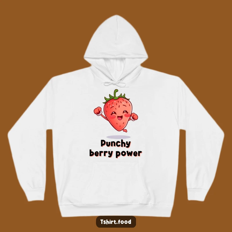 Funny Boxing Strawberry Hoodie: Jumping Fighter Comfort, Energetic Gift