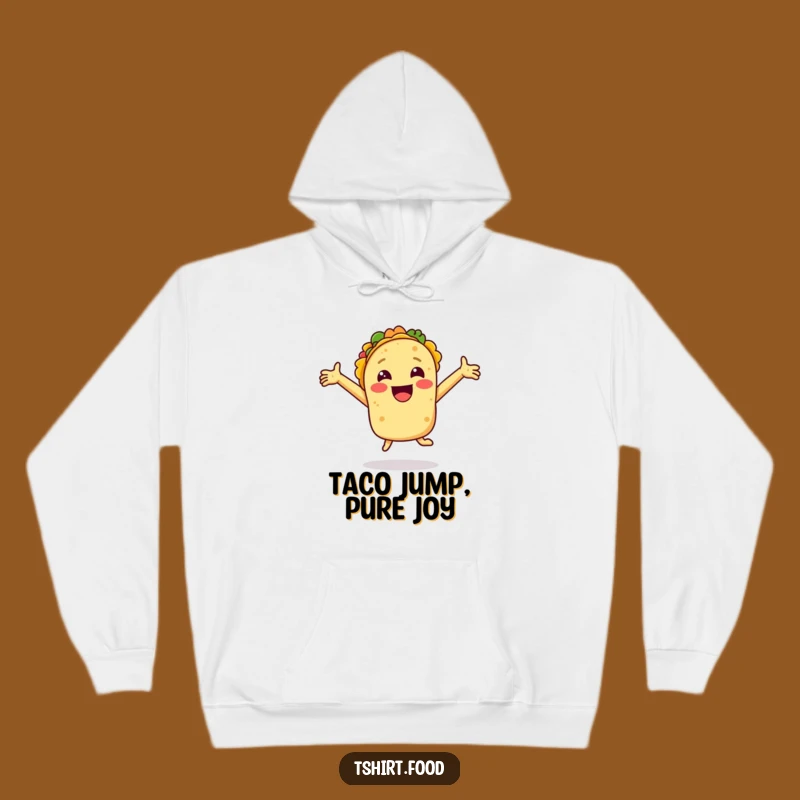 Funny Smiling Taco Joy Hoodie - Cozy & Funny Comfort for Festive Souls