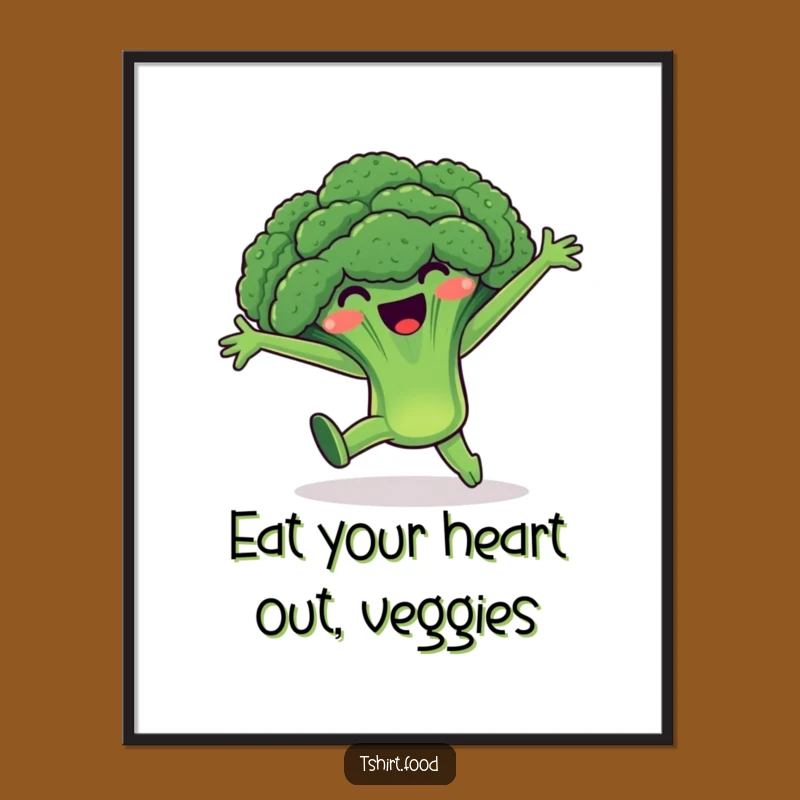Free Printable Wall Art: Happy Broccoli Cartwheel - Funny Downloadable Decor!