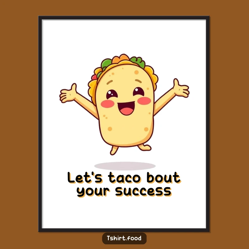 Free Printable Taco Wall Art: Joyful Taco Jumps Funny Downloadable Decor!