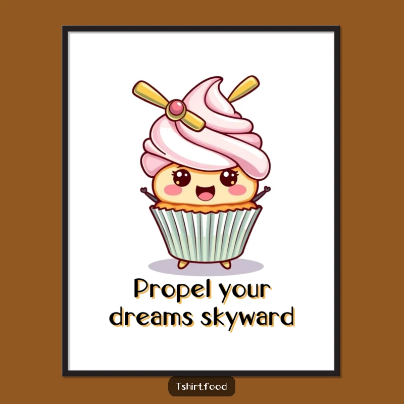 Free Printable Wall Art: Funny Cupcake Propeller Hat, Whimsical Downloadable Decor