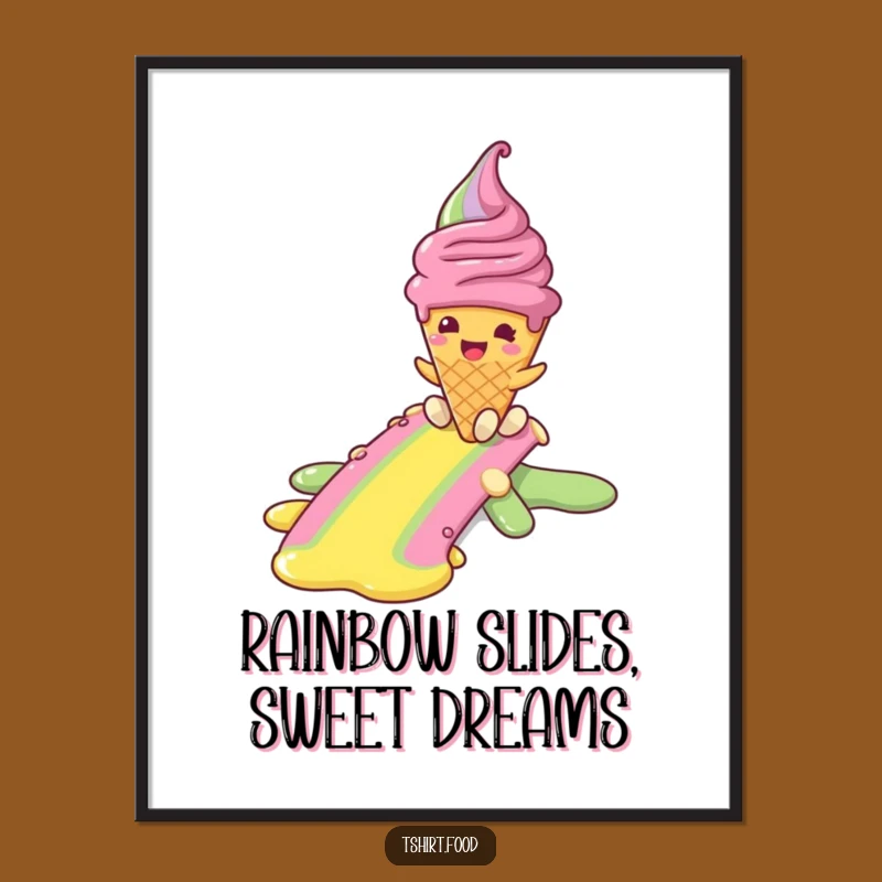 Free Printable Wall Art: Melty Ice Cream Rainbow - Fun Downloadable Whimsical Decor