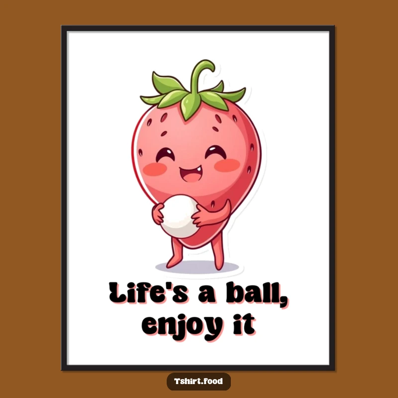 Free Printable Wall Art: Strawberry Bounce - Funny Downloadable Decor!