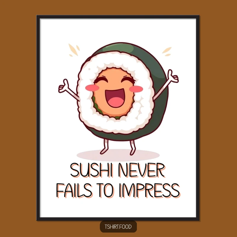 Free Printable Wall Art: Sushi Victory Dance, Hilarious Downloadable Decor for Joy
