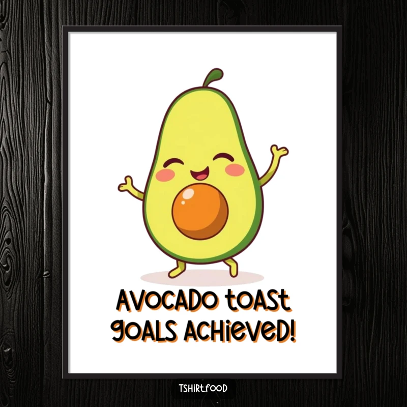 Funny Free Printable Wall Art: A winking avocado performs a happy jig, adding vibrant, humorous decor to any room.