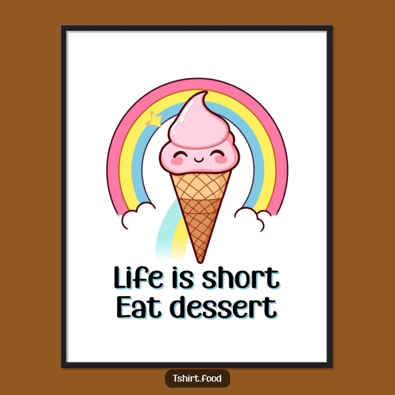 Funny Free Printable Ice Cream Wall Art: DIY Downloadable Rainbow Decor