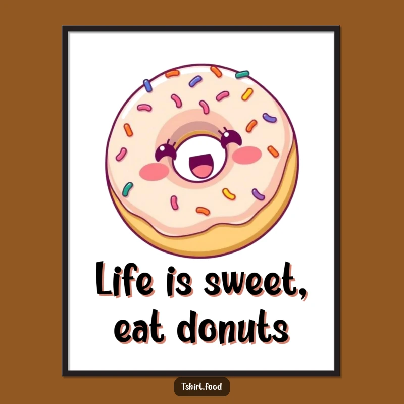 Funny Free Printable Wall Art: Bouncing Donut - Sweet &amp; Quirky Decor - Downloadable!
