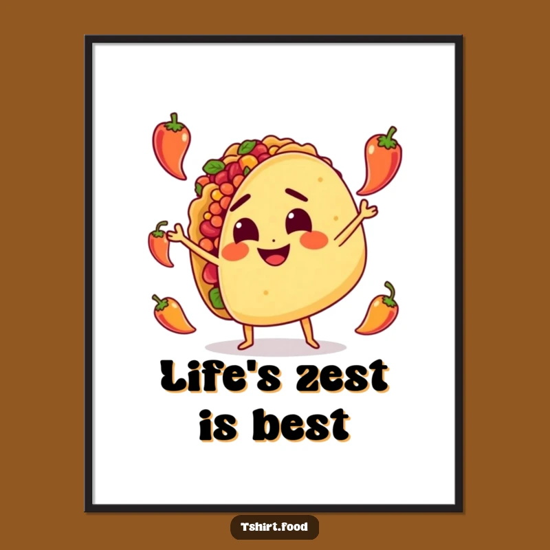 Funny Free Printable Wall Art: Juggling Taco Character - Vibrant Foodie Decor - Downloadable!