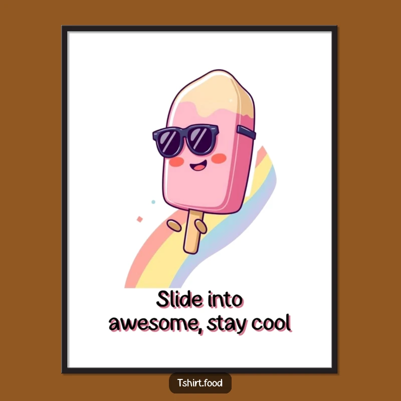 Funny Free Printable Wall Art: Popsicle Rainbow Slide - Cool Room Decor!