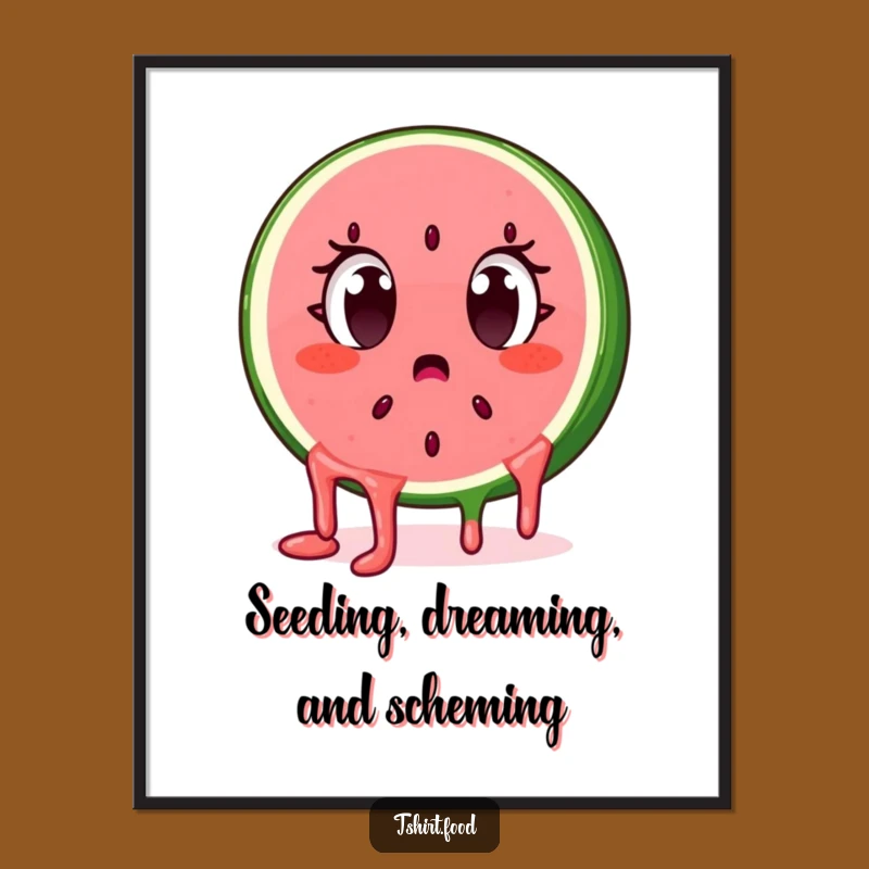 Funny Free Printable Wall Art: Surprised Watermelon, Quirky Fruit Decor