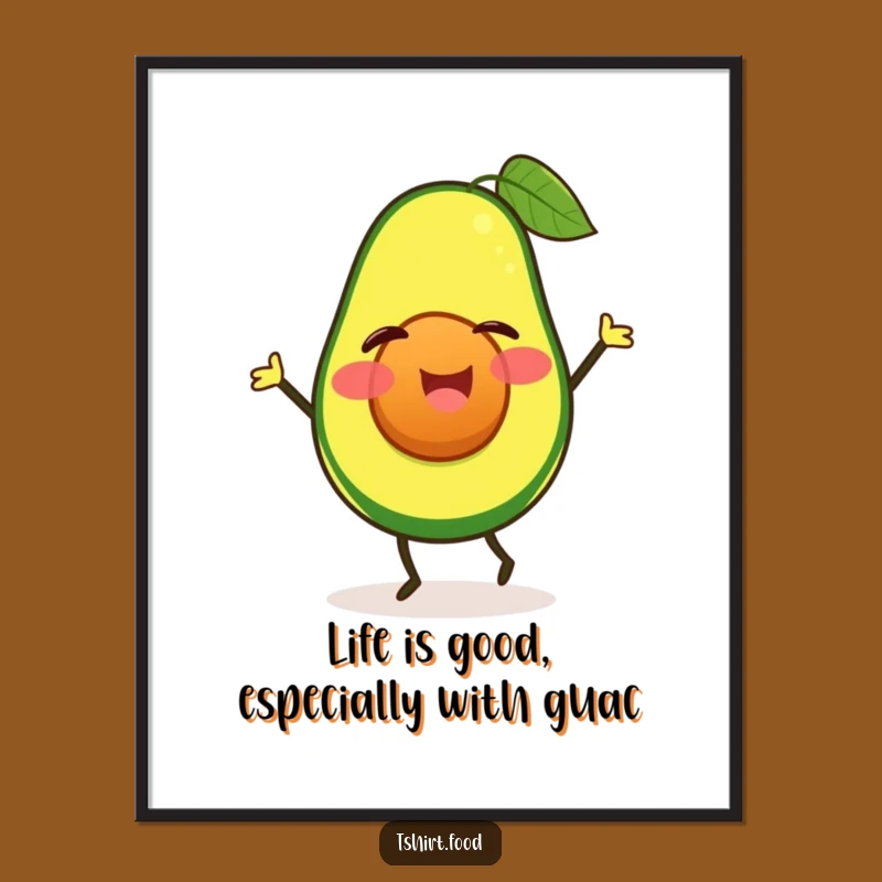 Free Printable Funny Avocado Wall Art - Winking Jigging Fruit Downloadable Decor