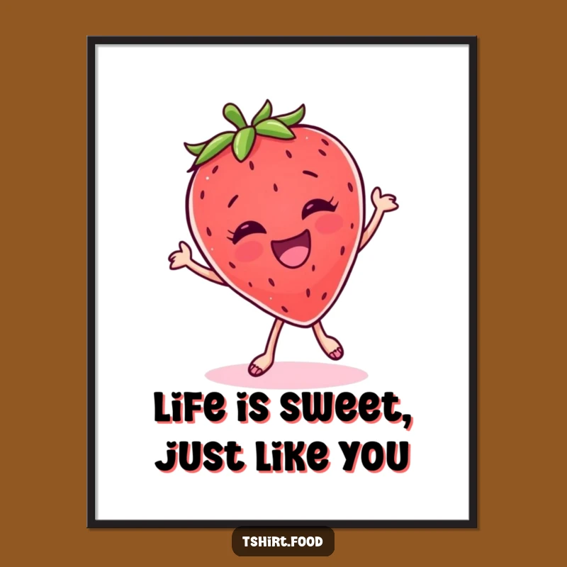 Free Printable Strawberry Wall Art: Giggling Dance Decor Downloadable