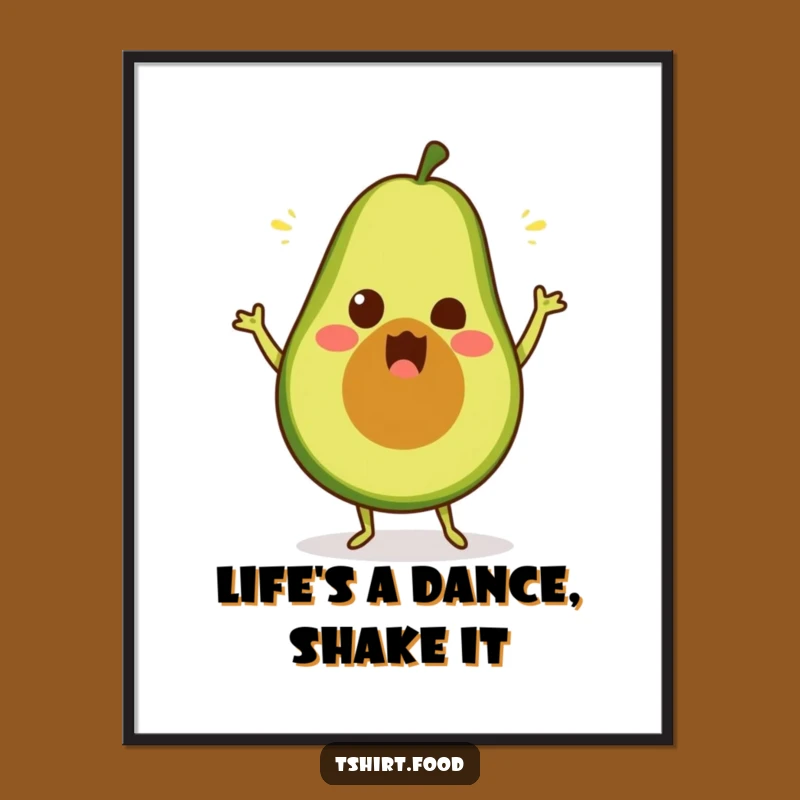 Free Printable Wall Art: Silly Avocado Dancer, Downloadable Decor for a Funky Vibe