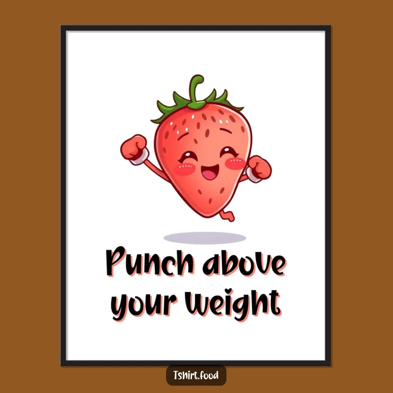 Free Printable Wall Art: Punchy Strawberry Boxer, Downloadable Decor for an Energetic Space