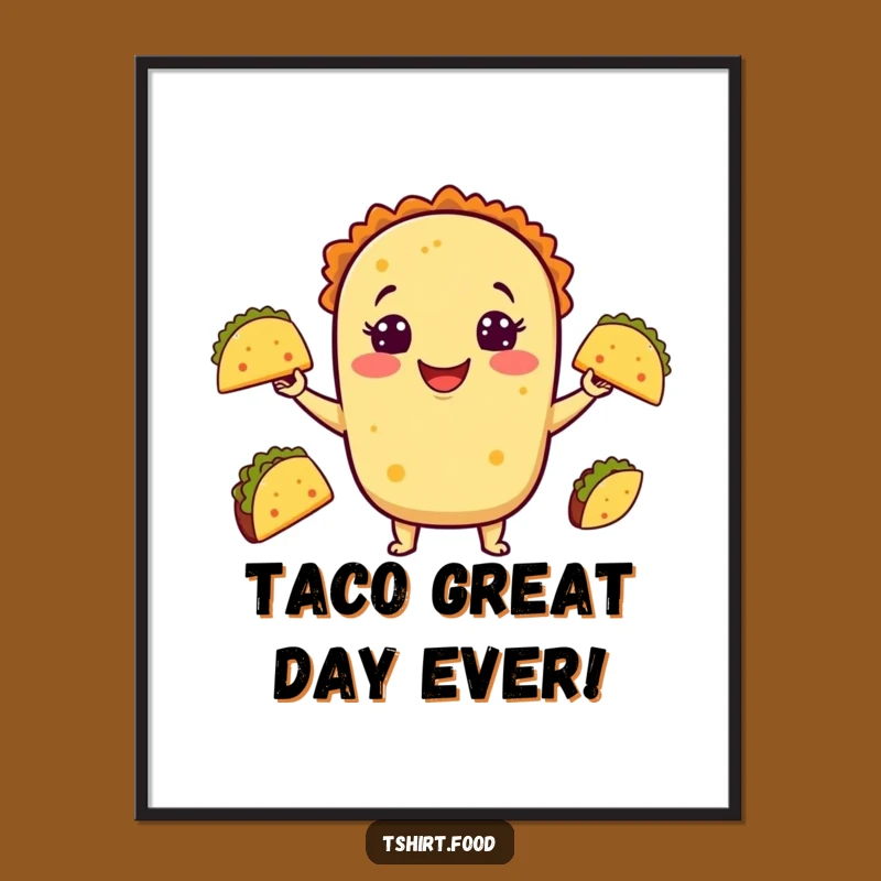 Free Printable Taco Art: Funny Juggling Foodie Wall Decor Downloadable Gift