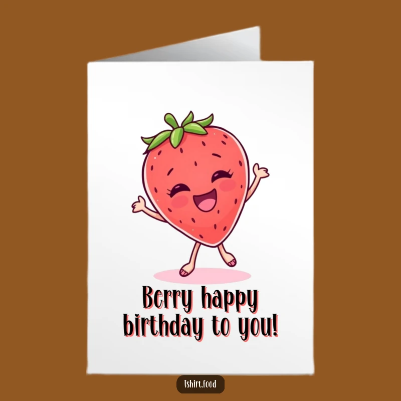 Free Printable Strawberry Birthday Card: Giggling Dance Downloadable Gift