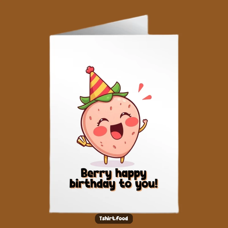 Free Printable Birthday Card: Strawberry Party Horn, Festive Gift