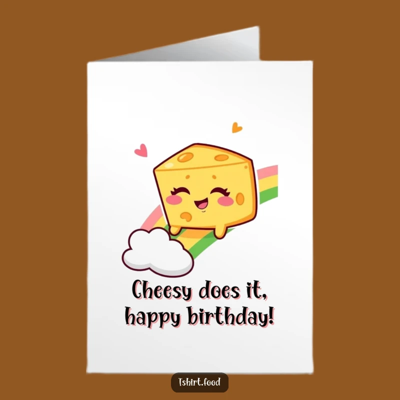 Free Printable Birthday Card: Funny Winking Cheese Rainbow Greeting, Perfect Downloadable Gift