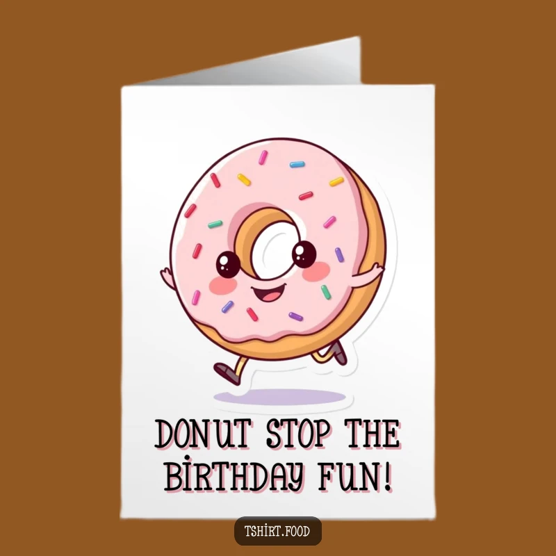 Funny Free Printable Birthday Card: Hopping Donut - Joyful Downloadable Gift!