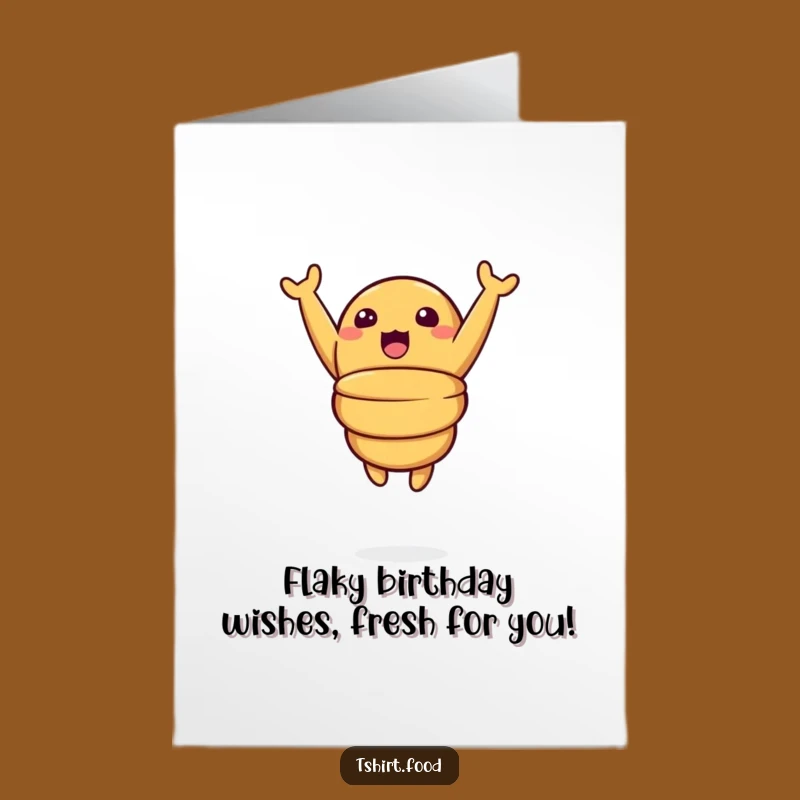 Free Printable Birthday Card: Surprise Croissant Leaping Funny Downloadable Gift