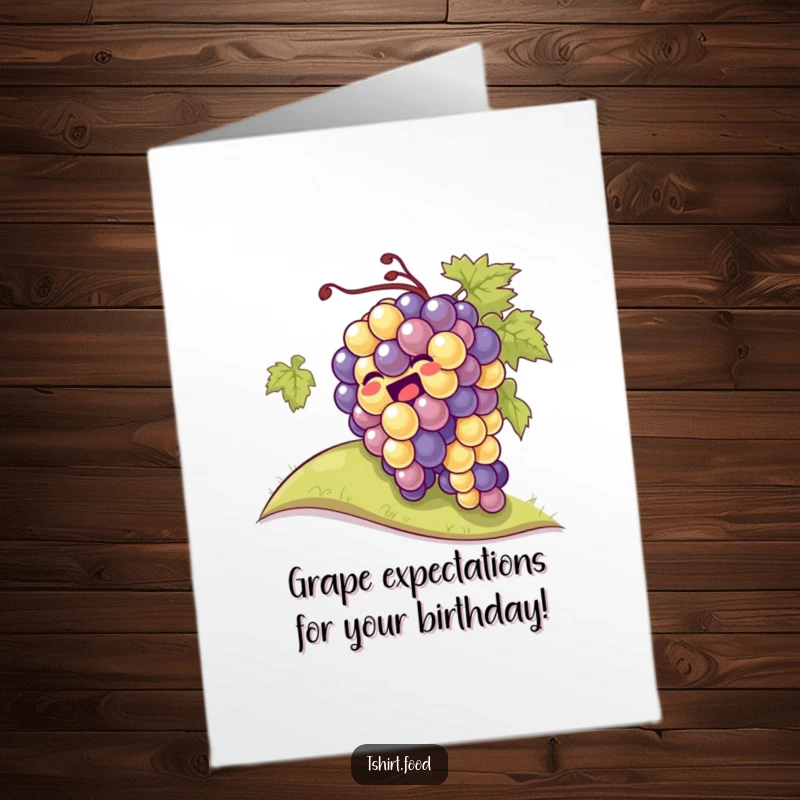 Funny Free Printable Birthday Card: A bunch of grapes giggling while rolling down a hill with sheer joy.