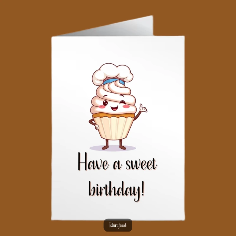 Free Printable Cupcake Birthday Card: Chef Posey Funny DIY Downloadable Gift